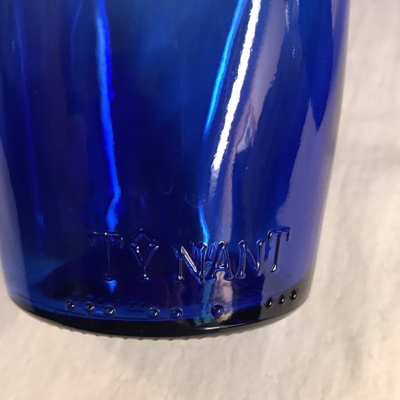 4 Cobalt Blue Ty Nant Spring Water Bottles 8” tall - Picture 3 of 6